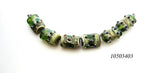10503403 - Six Green w/Silver Foil Mini Kalera Beads