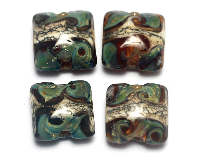 10503614 - Four Green w/Super Ivory Pillow Beads