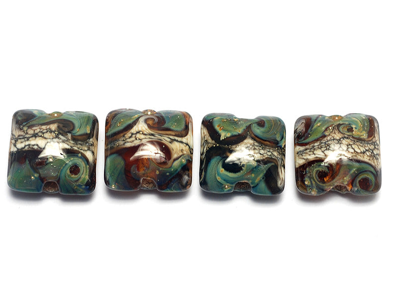 10503614 - Four Green w/Super Ivory Pillow Beads