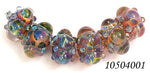 10504001 - Six Multi-Colored Rondelle Beads