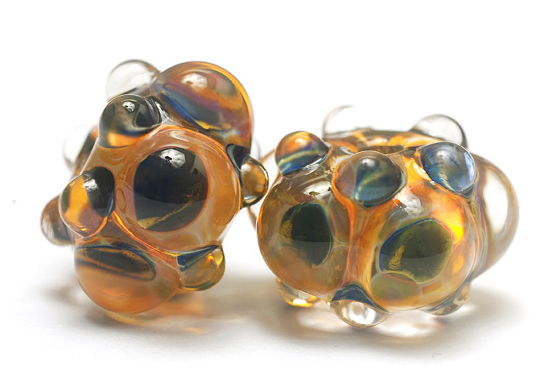 10504001 - Six Multi-Colored Rondelle Beads