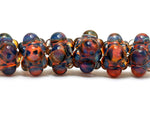 10504001 - Six Multi-Colored Rondelle Beads