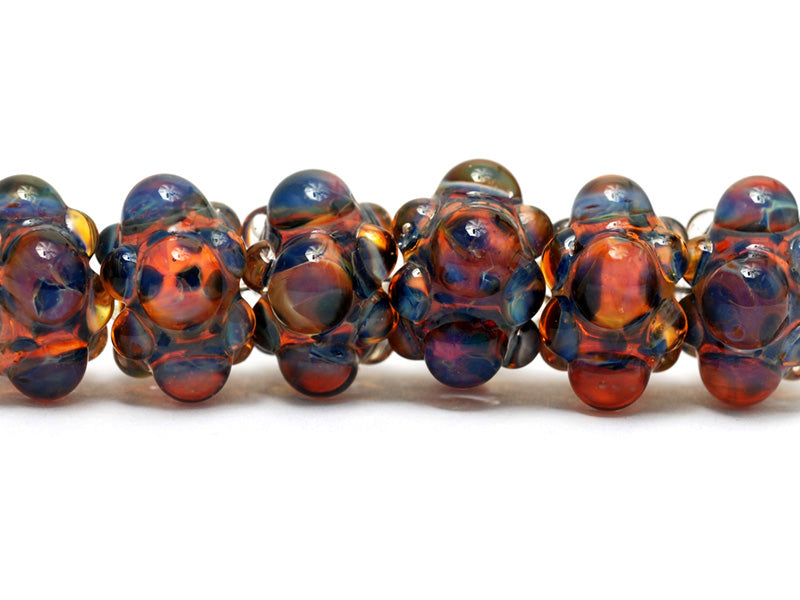 10504001 - Six Multi-Colored Rondelle Beads