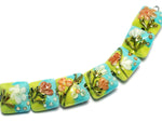 10504304 - Seven White w/Orange Flora Pillow Beads