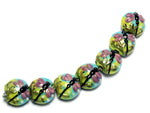 10504402 - Seven Purple Dragonfly Lentil Beads