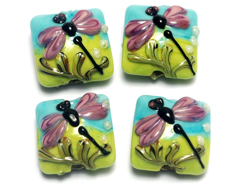 10504414 - Four Purple Dragonfly Pillow Beads
