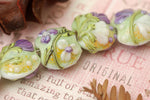 10504502 - Seven White w/Purple Flora Lentil Beads