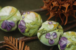 10504502 - Seven White w/Purple Flora Lentil Beads