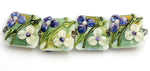 10504514 - Four White & Purple Flora Pillow Beads