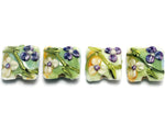10504514 - Four White & Purple Flora Pillow Beads