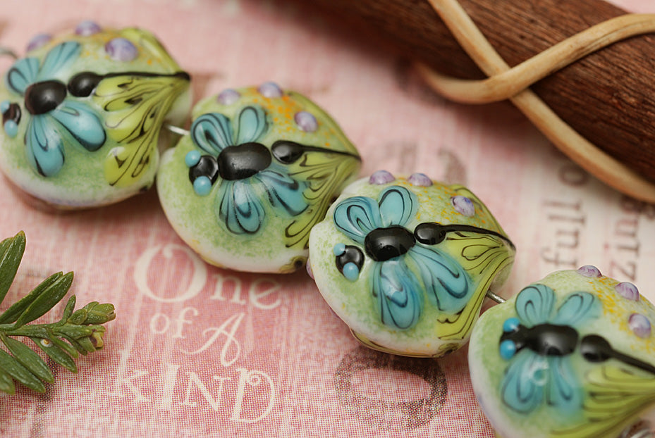 grace lampwork beads artisan handmade glass beads SRA