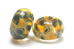 10504701 - Seven Green & Orange Rondelle Beads
