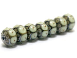 10504901 - Seven Moss Green w/Metal Dots Rondelle Beads