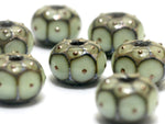 10504901 - Seven Moss Green w/Metal Dots Rondelle Beads