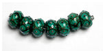 10505101 - Seven Ocean Green w/Metal Dots Rondelle Beads