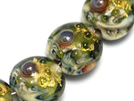 10505202 - Seven Emerald Treasure Lentil Beads
