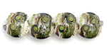 10505712 - Four Olive Stardust Lentil Beads