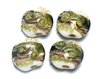 10505712 - Four Olive Stardust Lentil Beads