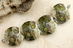 10505712 - Four Olive Stardust Lentil Beads