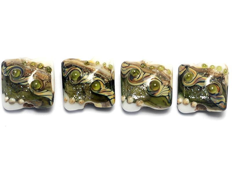 10505714 - Four Olive Stardust Pillow Beads