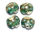 10505812 - Four Mint Stardust Lentil Beads