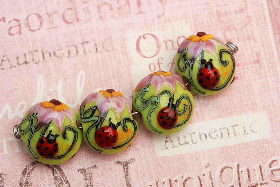grace lampwork beads artisan handmade glass beads SRA
