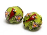 10506112 - Four Spring Red Cardinal Lentil Beads