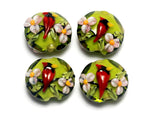 10506112 - Four Spring Red Cardinal Lentil Beads