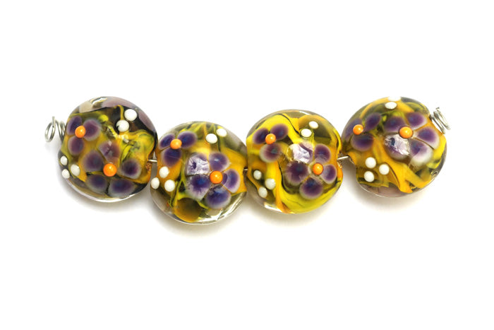 10506312 - Four Sweet Pea Lentil Beads