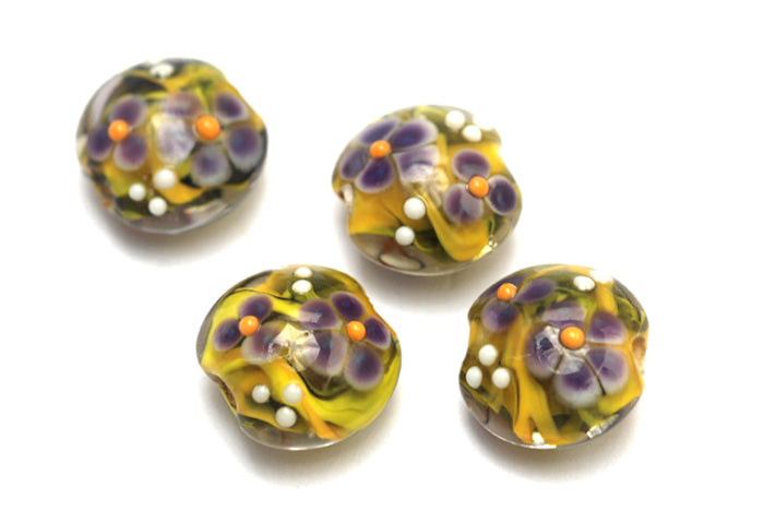 10506312 - Four Sweet Pea Lentil Beads