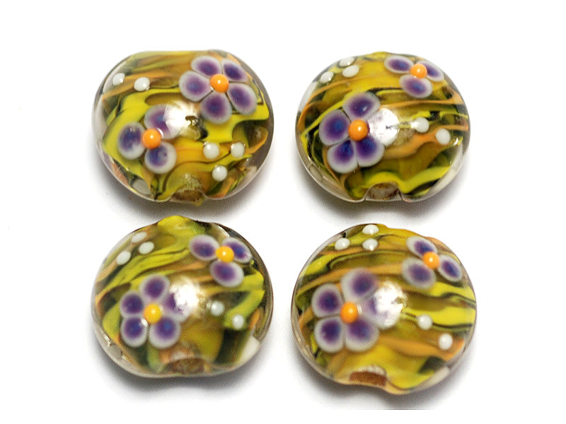 10506312 - Four Sweet Pea Lentil Beads