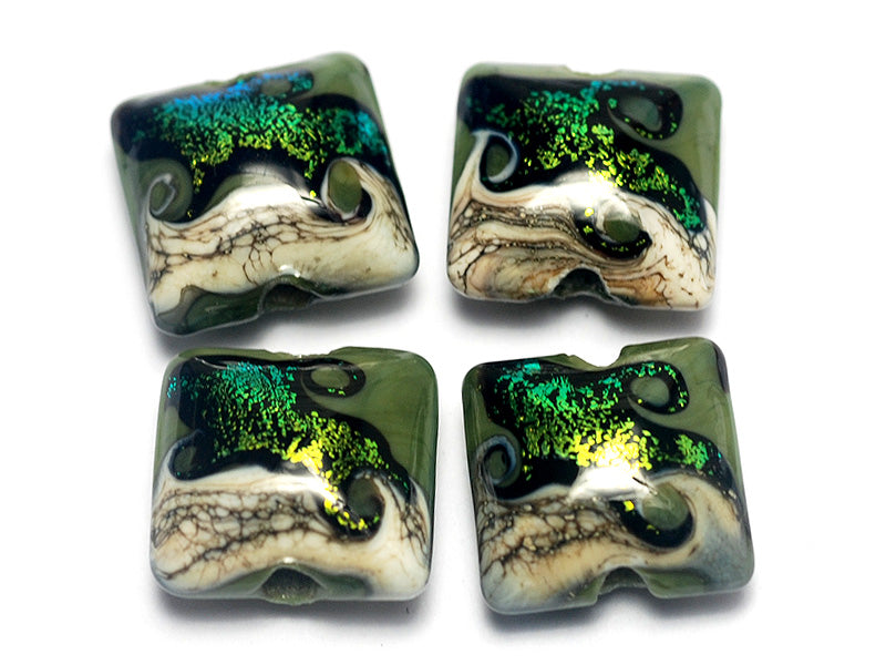 10506414 - Four Olivine Pillow Beads