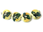 10507112 - Four Green Sparkle Garden Butterfly Lentil Beads