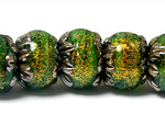 10507301 - Seven Herbal Garden Shimmer Rondelle Beads