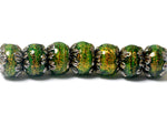 10507301 - Seven Herbal Garden Shimmer Rondelle Beads