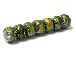 10507301 - Seven Herbal Garden Shimmer Rondelle Beads