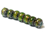 10507301 - Seven Herbal Garden Shimmer Rondelle Beads