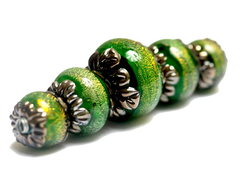 10507311 - Five Herbal Garden Shimmer Graduated Rondelle Beads