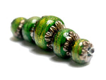 10507311 - Five Herbal Garden Shimmer Graduated Rondelle Beads