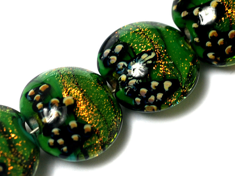 10507312 - Four Herbal Garden Shimmer Lentil Beads