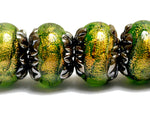 10507321 - Six Herbal Garden Shimmer Rondelle Beads