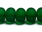 10507601 - Seven Green Matte Large Spacer Rondelle Beads