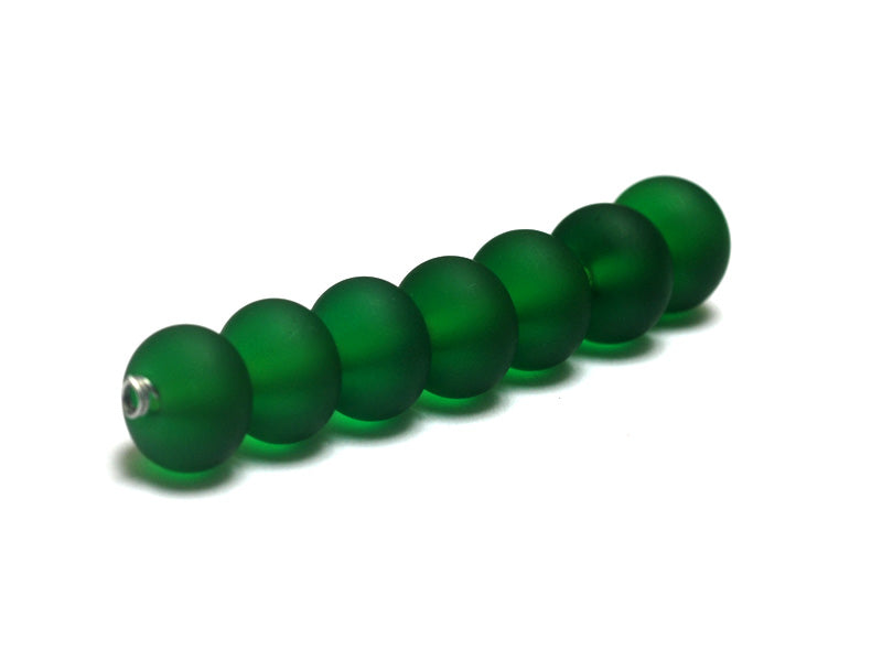 10507601 - Seven Green Matte Large Spacer Rondelle Beads