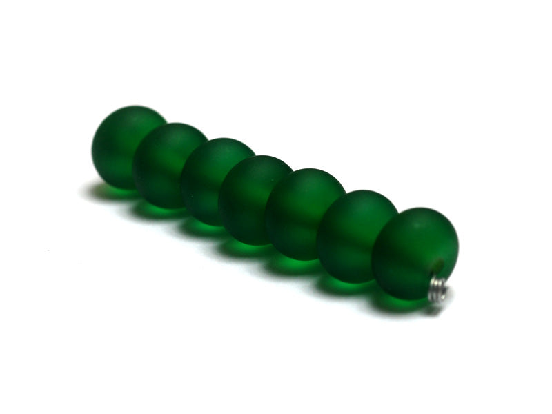10507601 - Seven Green Matte Large Spacer Rondelle Beads