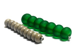 10507601 - Seven Green Matte Large Spacer Rondelle Beads