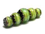 10507711 - Five Spring Green Shimmer Graduated Rondelle Beads