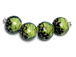 10507712- Four Spring Green Shimmer Lentil Beads