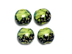 10507712- Four Spring Green Shimmer Lentil Beads