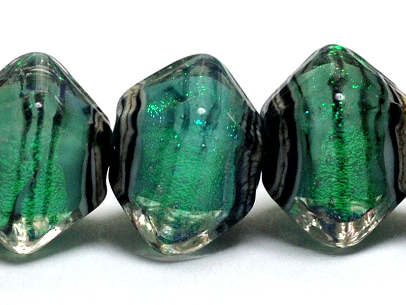 10507807 - Five Seafoam Shimmer Crystal  Shaped Beads