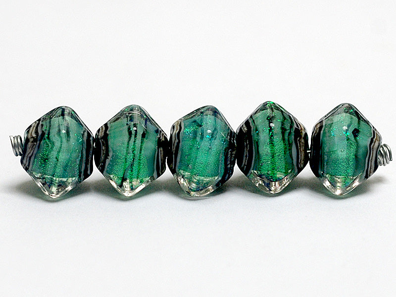 10507807 - Five Seafoam Shimmer Crystal  Shaped Beads